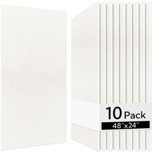 Olanglab Acoustic Wall Panels 10 Pack, 48 x 24 per Acoustic Panels Sound Absorbing, Sound Panels for Home Studio and Office, Plain White