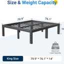 Avenco Metal Platform Bed Frame King Size 14 Inch – Noise Free Quiet Design, Heavy Duty Steel Support, Under Bed Storage, Easy Assembly, No Box Spring Needed
