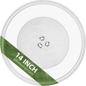 14" Microwave Glass Plate for LG Microwave Plate MJS47373304, 14 Inch Microwave Glass Turntable for Panasonic F0601CD00BP A06014000AP (14" Small Coupler Hole)