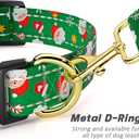 2 x Reflective Dog Collar, Cute Christmas Style Dog Collar for Small Dogs, Soft Nylon Puppy Collar for Boy and Girl Female Dog, Adjustable Heavy-Duty Pet Collars with Quick Release Buckle, Green (S (Neck 10-16", Width 3/4"))