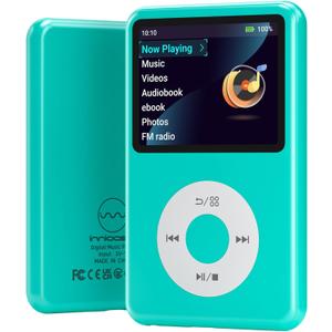 64Gb Mp3 Player with Bluetooth Y1 Portable Music Digital Players Supports Playlist Audiobook Video Nice Gadget for Kids Green