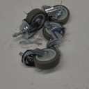 HOLKIE Caster Wheels 3 inch Locking Casters Set of 4, Threaded Stem 3/8" -16 x 1-1/2" (Diameter 3/8", Length 1-1/2") Swivel Heavy Duty Castors Gray