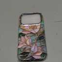 Jusy Compatible with MagSafe Lily Flower Case for iPhone 17 Pro, Aesthetic Stained Glass Floral Magnetic Phone Case, Soft TPU and Hard PC Protective Phone Cover for Women Girls (Shiny)  Lily