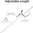 Amazon Basics No Drilling Spring Tension Curtain Rod, Easy to Install, Adjustable 54-90" Width, Sturdy, White, Classic Finial