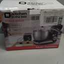 Kitchen in the box Stand Mixer,3.2Qt Small Electric Food Mixer,6 Speeds Portable Lightweight Kitchen Mixer for Daily Use with Egg Whisk,Dough Hook,Flat Beater (Black)