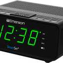 Emerson SmartSet Dual Alarm Clock Radio with AM/FM Radio, Dimmer, Sleep Timer and .9" LED Display, CKS1900 (Black)