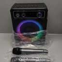 VOSOCO Karaoke Machine, Portable Bluetooth Karaoke Speaker with 2 Wireless Microphones, PA System for Adults Kids with LED Lights & Echo Adjustment, Supports TWS/TF/USB/AUX for Home Party (T03-2 MICS)