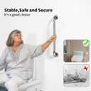 Anti Slip Shower Grab Bar 36 Inch, YuanDe Chrome Stainless Steel Bath Grab Bar, Knurled Bathroom Safety Rail, Shower Handrail Support, Handicap Elderly Balance Assist Handles-1.25" Diameter