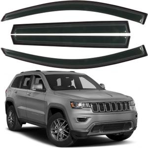 Window Rain Guards Fit for 2014-2023 Jeep Cherokee, Outside Mount Vent Window Visors, Smoke Tinted Vent Shade Shield, 2015 2016 2017 2018 2019 2020 2021 2022, 4pcs