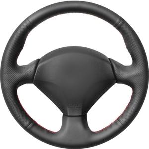 MEWANT Steering Wheel Cover Wrap for Honda S2000 Civic Si for Acura RSX Type-S Accessories Protector Hand Sewing Black Genuine Leather