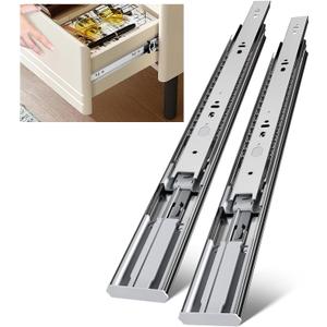 LONTAN 4 Pairs 20 Inch Heavy Duty Soft Close Drawer Slides - 100LB Load Capacity Full Extension Drawer Glides Side Mount Ball Bearing Dresser Cabinet Rails with Screws