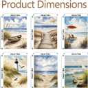 uuxsretaio 6 Pack Paint by Numbers Kits for Adults Beginners, Beach Paint by Number Kits on Canvas, DIY Acrylic Oil Painting Kits with Brushes for Home Wall Decor (8x12 inches Without Framed)