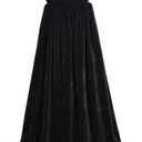 ALIZIWAY Hooded Cape Reversible Velvet Cloak Lined with Satin Renaissance Medieval Halloween Christmas Cosplay Costume (Black, M)