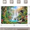 Fabric 12x8ft Rainforest Wild Animals Photography Backdrop Tropical Jungle Scenery Safari Waterfall Background Summer Event School Classroom Party Decorations Photo Props