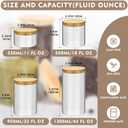 2PCS Small Glass Storage Jars with Airtight Lids,18 fl oz (550ml) Cute Clear Storage container with bamboo Lid,Glass Pantry Canister for Beans, Rice,Sugar,Cookie Coffee (N-Clear-2PCS-18FL OZ/550ML)