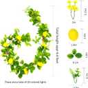 1Pcs Artificial Lemon Vines,1Pcs 78.7 Inch Neon Light,Fake Vine is 78.7 Inches,Leaf 6.1 Inches,Faux Fruit Vine Garlands with Lemon for Room Door Wall Mantle Wedding Party Table Garden Decorations