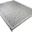 6069 Outdoor Patio Mat, Grey/Light Tan, 8' x 16'