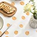 Horaldaily Fall Tablecloth 7070 Inch Round, Pumpkin Autumn Harvest Orange Washable Seasonal Table Cover for Party Picnic Dinner Decor