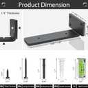 6 Pack Floating Shelf Bracket 6 Inch, Heavy Duty Hidden L Brackets, DIY Rustic Industrial Shelf Brackets with Modern Iron Finish(Black)