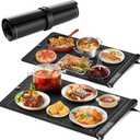 Food Warming Mat, Upgraded Graphene Full Surface Heating Foldable Heater Food Pad, Compact Silicone Materials, 6 Heat Settings, Multifunctional Food Warmers for Parties Buffet, Daily Life Use 2Pack