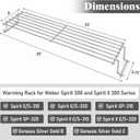 Uniflasy 25" Stainless Steel Warming Rack for Weber Spirit 300, Grill Parts for Weber Spirit 2 300 Series Grills with Front Control Knobs, Replacement Part for 7641