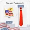 Bettecos Men's Blonde Billionaire Wig for Presidential Costume - Funny Celebrity Wigs with Red Tie and Flag Pin for Halloween Party (Adult)
