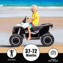 GarveeLife 12V Kids Ride On ATV, 4 Wheeler Electric Vehicle for Kids 3-8 Toddler Battery Powered Toy Car for Boys Girls with Remote Control, LED Lights, Soft Start, Treaded Tires, Music, White, Large