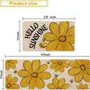 Baccessor Summer Kitchen Mats Set of 2, Sunflower Bee Daisy Floral Kitchen Rugs for Floor Hallway Laundry Sink Non Slip Low-Profile Seasonal Home Decor 17x29 and 17x47 Inch