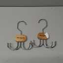 Belt Hanger, Belt Organizer for Closet,Rotatable Tie Rack,Belt Holder,Hanging Closet Storage Hook for Belt, Bra, Tank Top, Tie, Scarf, Purse,2PCS,Natural (2PCS, Natural)