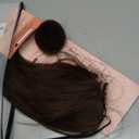 SEIKEA Cheer Ponytail Hair Piece, 10" Straight Tangle-Resistant Smooth Natural Cheerleader Hairpiece Ponytail Extension for Cheer Competition, Dance Black Brown with Dark Brown Highlights