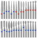 30Pcs Pedicure Care Diamond Nail Drill Bits, Professional Safety Cuticle Nail Drill Bits Tool for Electric Manicure & Pedicure Good Quality Moderate Size