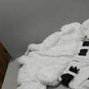 GSOU SNOW Women Ski Suit One Piece Snowsuit Snowboard Faux Fur Collar Slim Jumpsuit Jacket Insulated Windproof Outdoor Winter (Small, White Color)