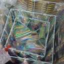 Set of 3 Iridescent Christmas Gift Box LED Lighted Present Box