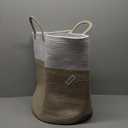 Cotton Rope Laundry Basket by YOUDENOVA, 58L Woven Collapsible Laundry Hamper, Clothes Hamper with Reinforced Handles in the Laundry Room, Bedroom, Bathroom, Brown