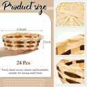 Sintuff 24 Pack Woven Basket Round Bamboo Gift Baskets, Wicker Berry Bread Fruit Basket Food Storage Serving Baskets for Picnic Kitchen, Restaurant, Centerpiece Display, Party, Wedding (Small)