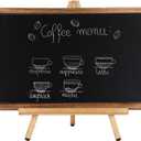 MyGift 18-Inch Burnt Wood Erasble Chalkboard Sign with A-Frame Easel Stand, Tabletop Menu Board, Wedding and Events Chalboard Signage
