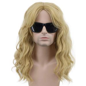 karlery California 80s Rocker Wig Men Women Long Curly Light Blonde Halloween Costume Anime Wig