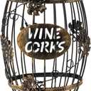 ZOOFOX Wine Cork Holder, Barrel-Shaped Metal Wine Cork Holder with Large Capacity, Decorative Vino Cork Storage Box for Kitchen, Great Gift Idea for Wine Lover