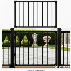 Aluminum Deck Gate 32.5in H, Heavy Duty Adjustable Width (Up to 48"), Easy Install, Rustproof Outdoor Gate for Patio, Porch & Yard, Fits 36" Deck Height (No Hinge & Lock)