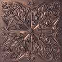 Art3d Decorative Ceiling Tile 2x2 Glue up, Lay in Ceiling Tile 24x24 Pack of 12pcs Spanish Floral in Antique Copper