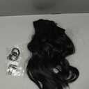 Flufymooz 4PCS Half Up Half Down Ponytail Extension Set, Fake Ponytail Soft Synthetic Hairpiece for Women, Long Thick Clip in Hair Extensions Wavy Fuller High Wrap Around (Black Brown 22In) (22 Inch(4PC))