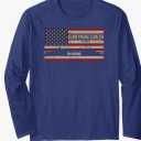 USS Frank Cable AS-40 Submarine Tender Ship American Flag Long Sleeve T-Shirt Size Large