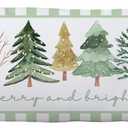 Green Christmas Tree 20x54 Body Pillow Cover, Preppy Christmas Decor, Merry and Bright Winter Xmas Holiday Long Body Pillowcase Hugging Pillow Covers for Adults Women Men Kids