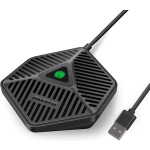 JOUNIVO Conference USB Microphone, 360 Omnidirectional Computer Mic with Mute Button for Video Conference, Recording, Skype, Online Class, Plug & Play Compatible with Windows/macOS/PC/Laptop(JV808)