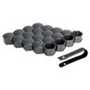 20PCS Lug Nut Covers - 2/3’‘ Wheel Nut Bolt Cover Caps, 17mm Hexagonal Lug Caps with Removal Tool, Wheel Bolt Dust Caps Compatible with Audi, Auto Rims Nut Exterior Protection, Grey Pack of 3