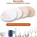 Marble Coasters Set of 4, Natural Travertine Stone Drink Coasters Round Modern Stone Cup Mat 4 Inch with Non-Slip Cork Backing Housewarming Gift for Wedding Christmas Anniversary Present