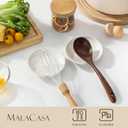 MALACASA 4 Pack Ceramic Spoon Rests for Stove Top, 4.8 inch Cooking Spoon Holder for kitchen counter, Heat-Resistant Utensil Rest, Ladle Holder Dishwasher Safe - 05, Series LYDIA