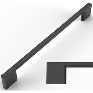 Amerdeco 10 Pack Matte Black Cabinet Pulls 7.5 Inch(192MM) Hole Centers Kitchen Cabinet Handles Cabinet Hardware Kitchen Handles for Cabinets Cupboard Handles Drawer Pulls ZH0060