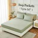 ILAVANDE Queen Sheets Set 6 Piece,Hotel Luxury Super Soft 1800 Series Microfiber Queen Bed Sheets Set-Wrinkle Free & Breathable-14 Deep Pocket Sheets for Queen Size Bed(Queen,Sage Green)