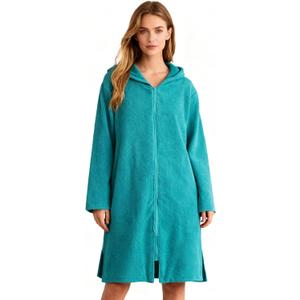 Weecreeture Hooded Towel Poncho with Zipper and Pocket, Surf Poncho for Men and Women, Beach Bath Changing Robe Cover Up L